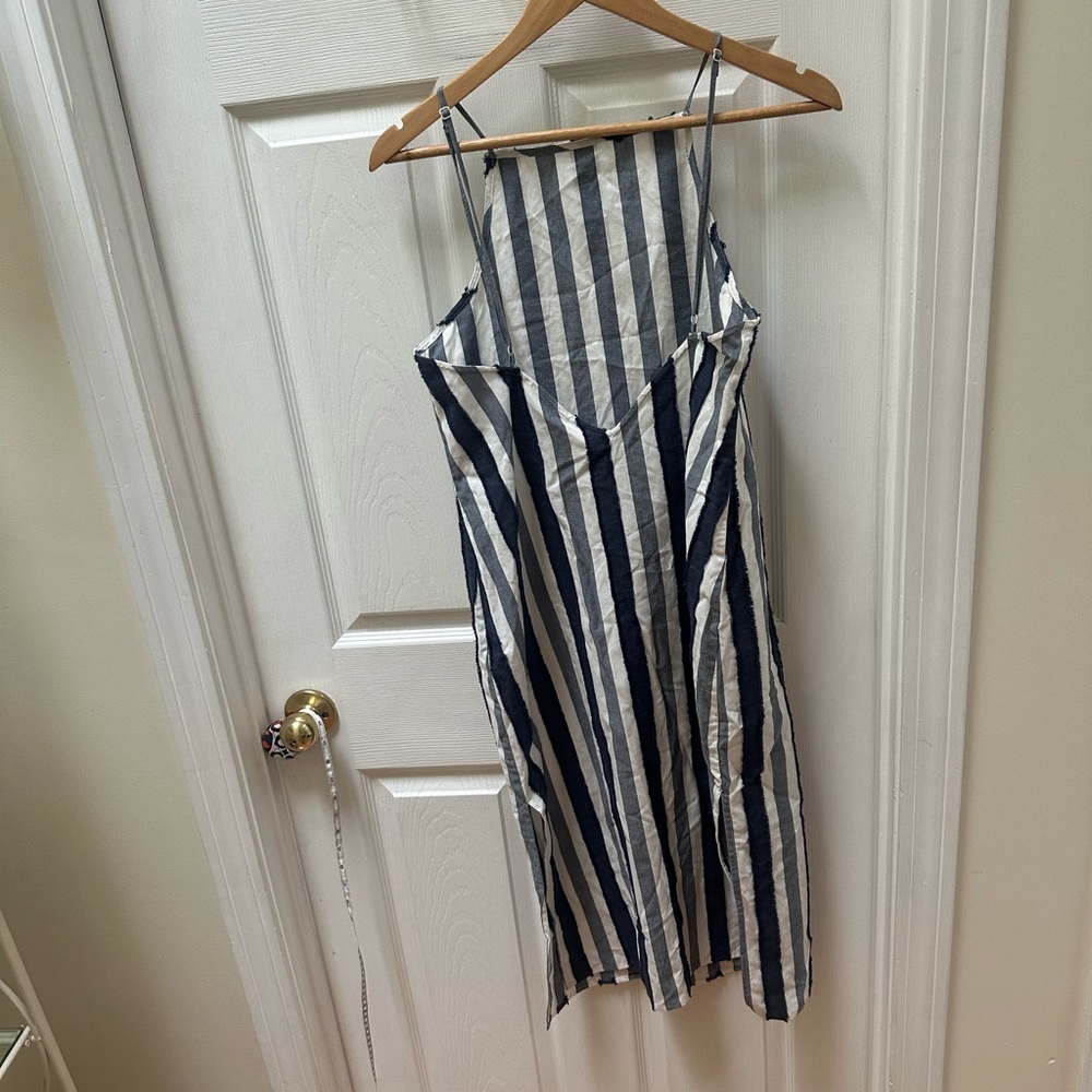 Onia Melanie Dress Striped Navy Blue White Midi Dress tank S Small - Picture 5 of 10